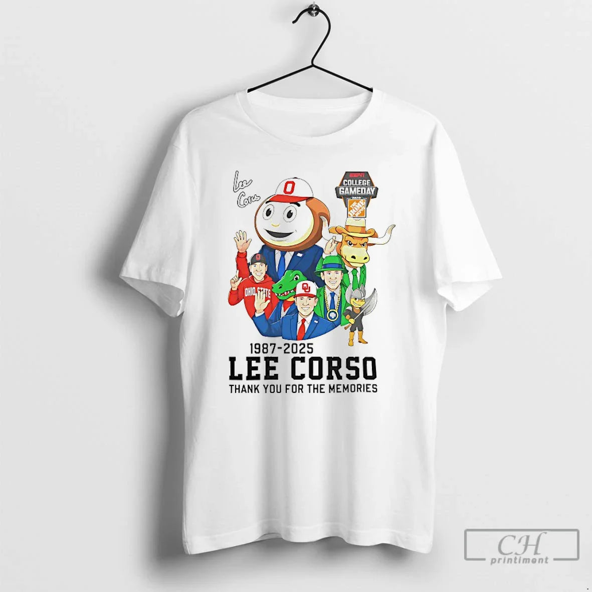 Classic Coach Lee Corso 1987 2025 Thank You For The Memories T Shirts