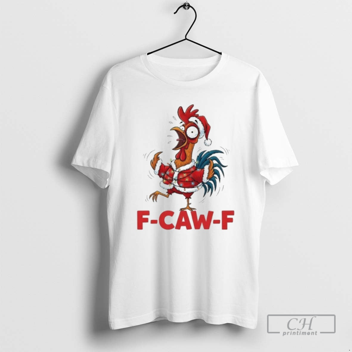 Classic Crazy Chicken Cartoon F Caw F Santa Chrismas Shirt Sweater