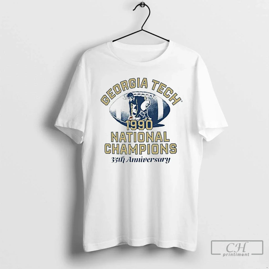 Classic Georgia Tech Yellow Jackets 1990 National Champs Anniversary Retro Ornaments T Shirts