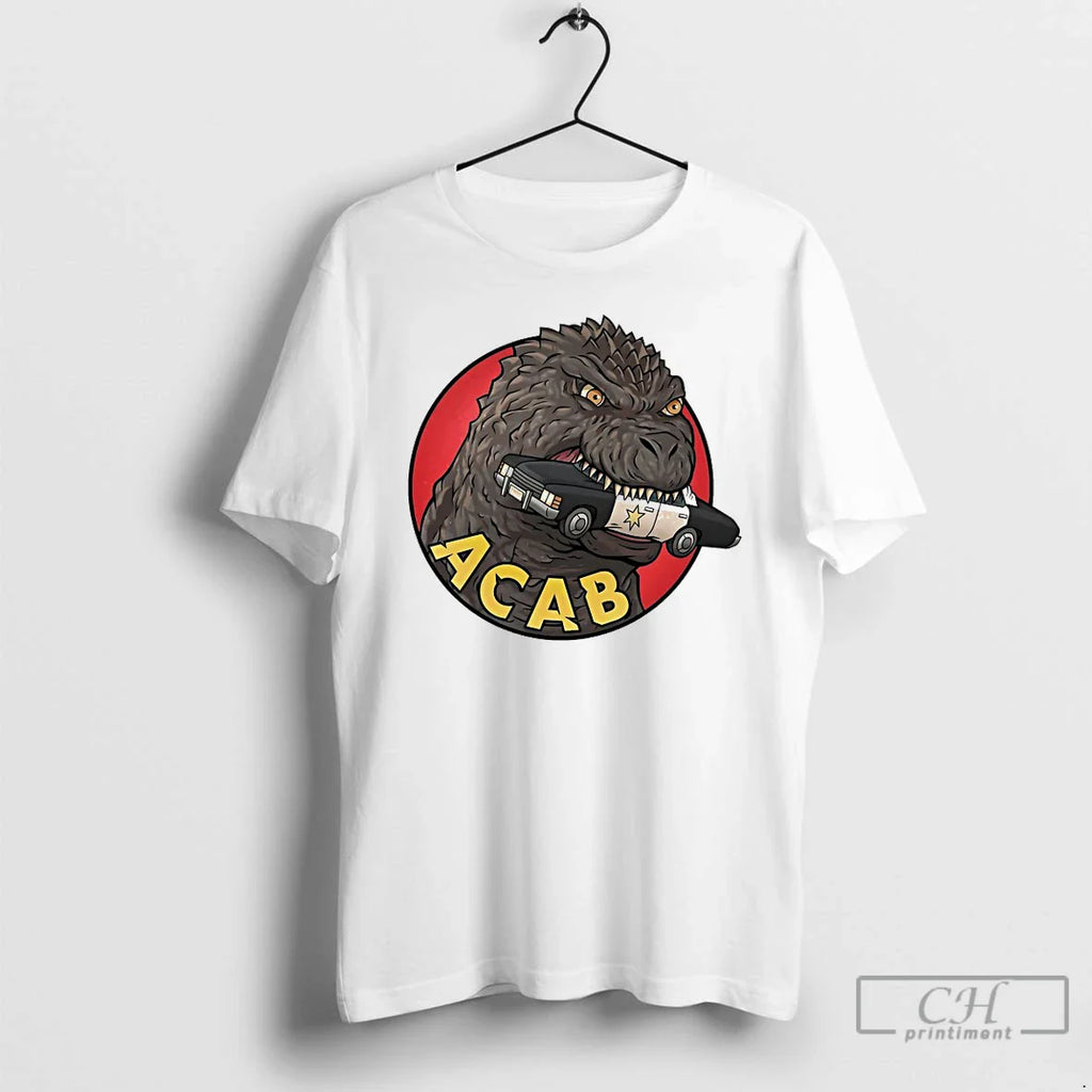 Classic Godzilla Acab Graphic T Shirts