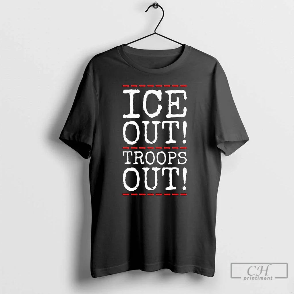 Classic Ice Out Troops Out Abolish Ice Anti Trump Long Sleve T Shirts