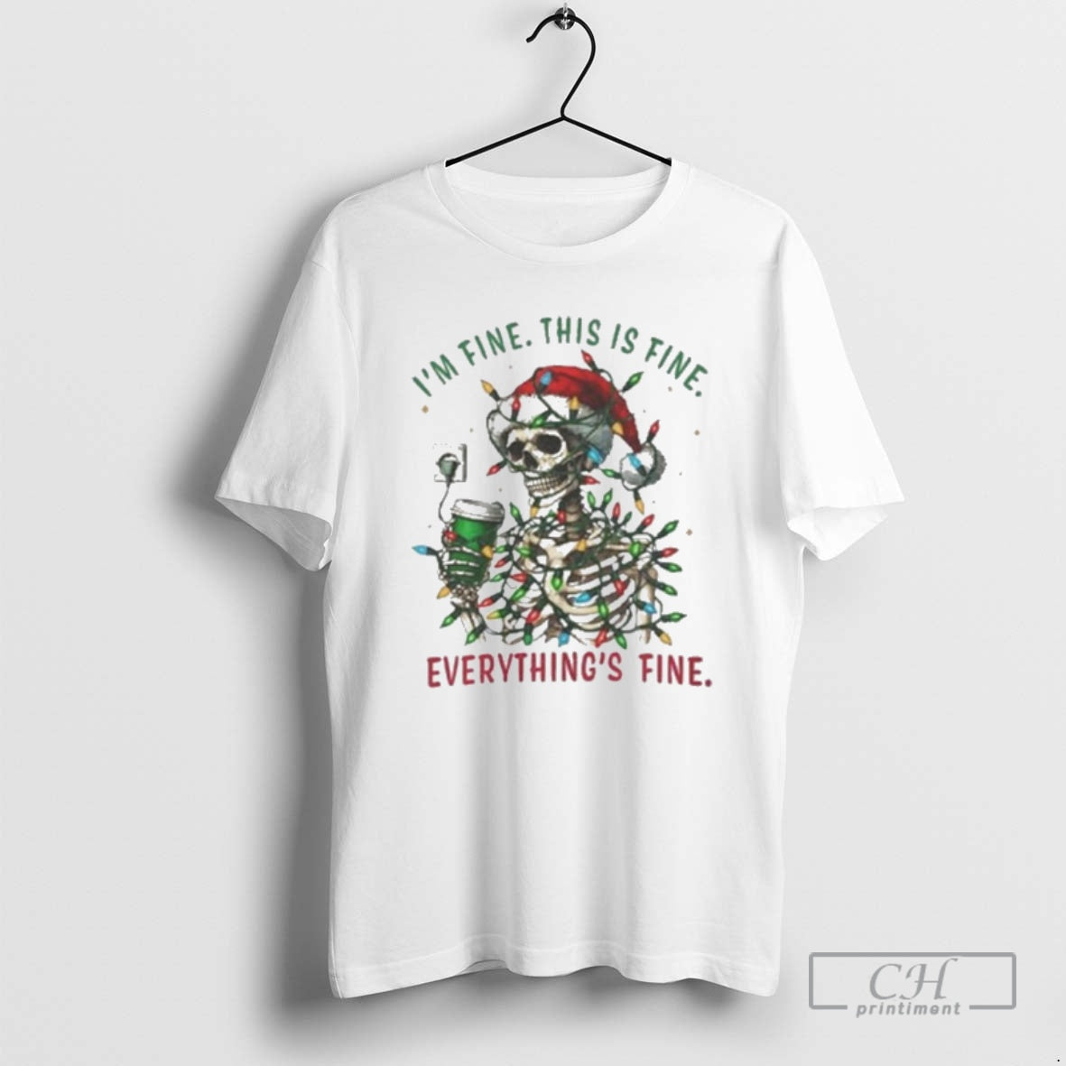 Classic Im Fine This Is Fine Skull Light Everything Fine Shirt Sweater