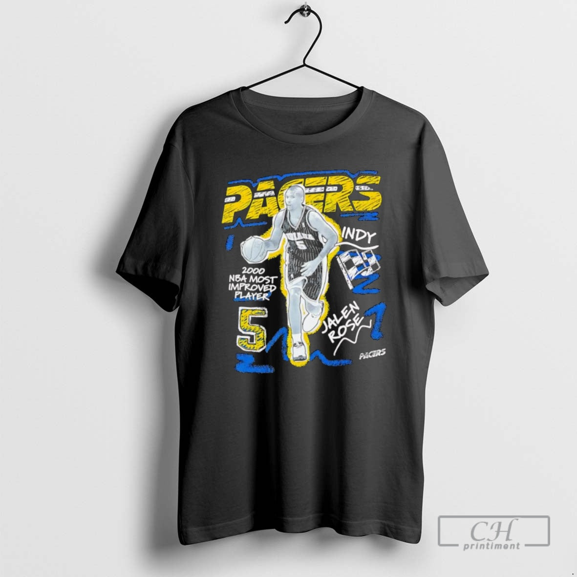 Classic Indiana Pacers Jalen Rose Chalked Up 2000nba Most Improved Player Shirt Sweater