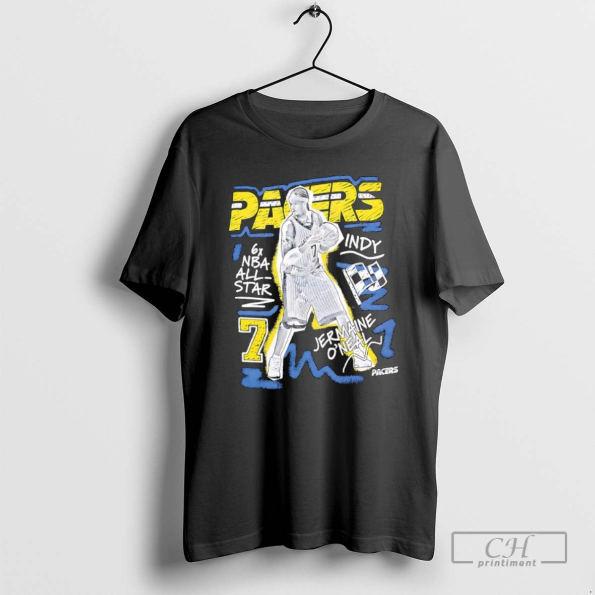Classic Indiana Pacers Jermaine Oneal Chalked Up 6x Nba All Star Shirt Sweater