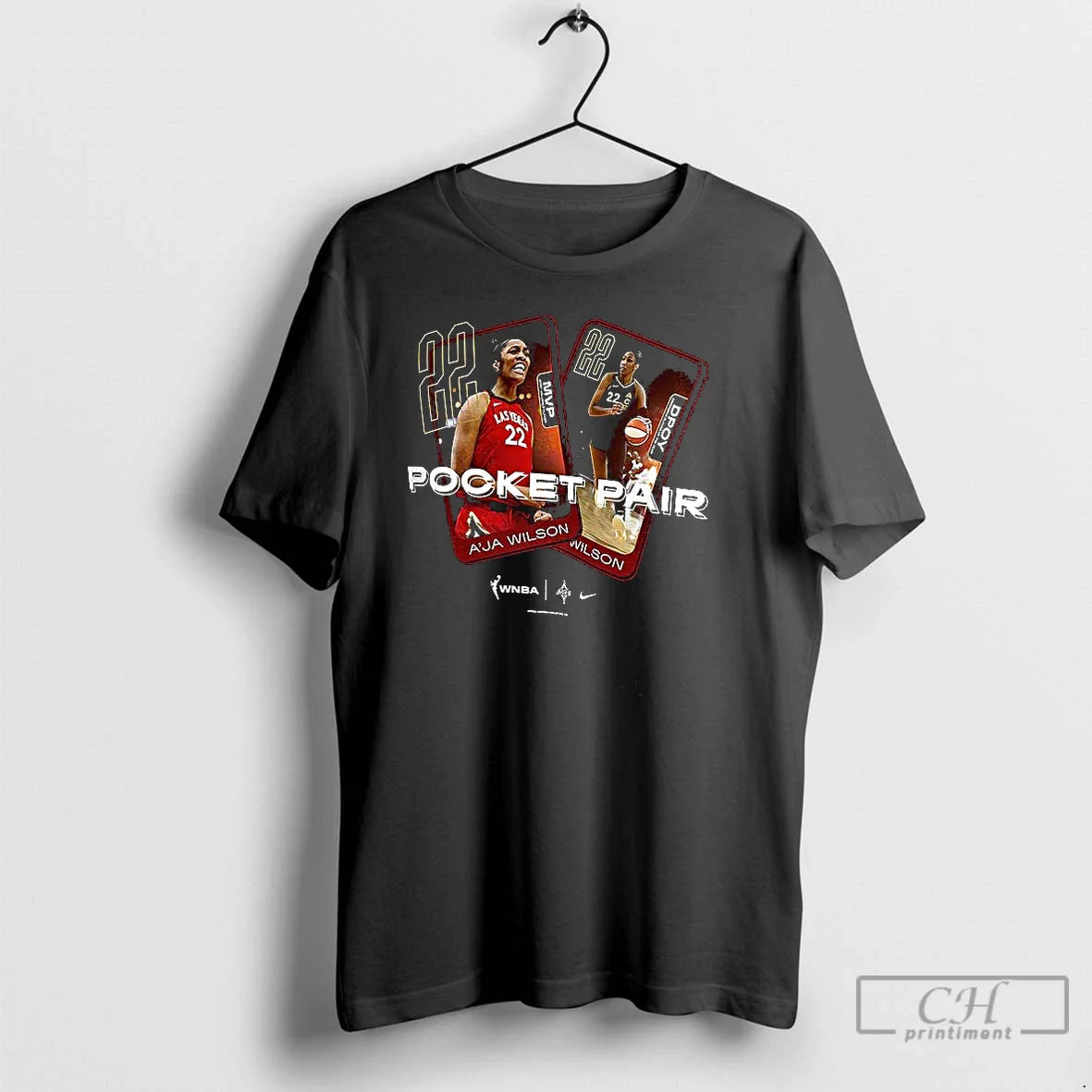 Classic Las Vegas Aces Aja Wilson Pocket Pair T Shirts