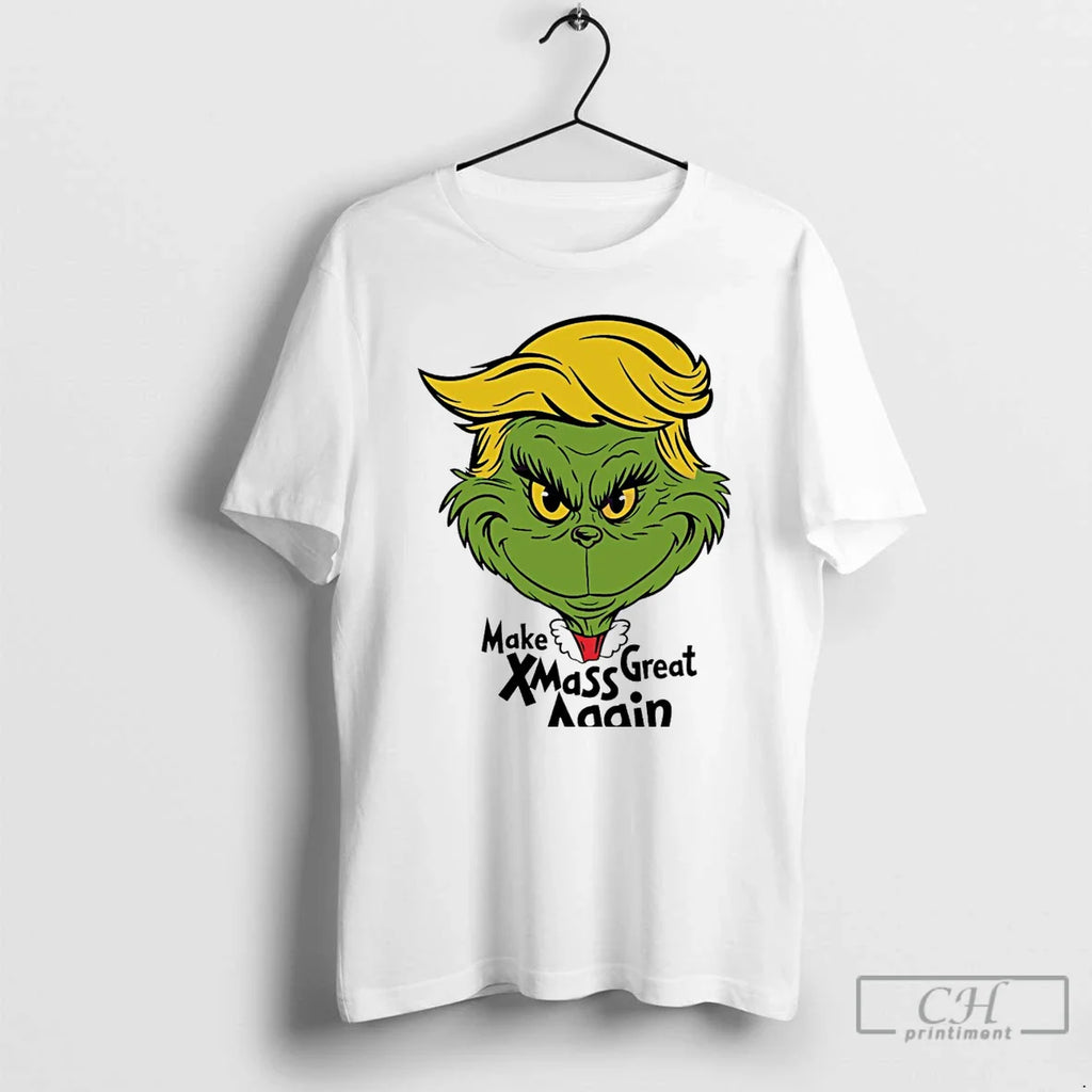 Classic Make Xmas Great Again Trump Grinch White T Shirts