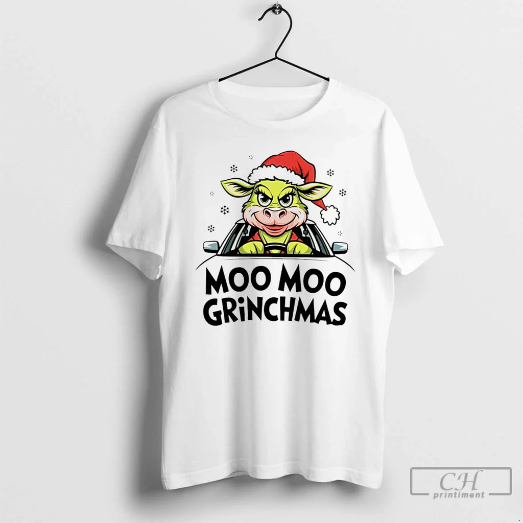 Classic Moo Moo Grinchmas Christmas White T Shirts
