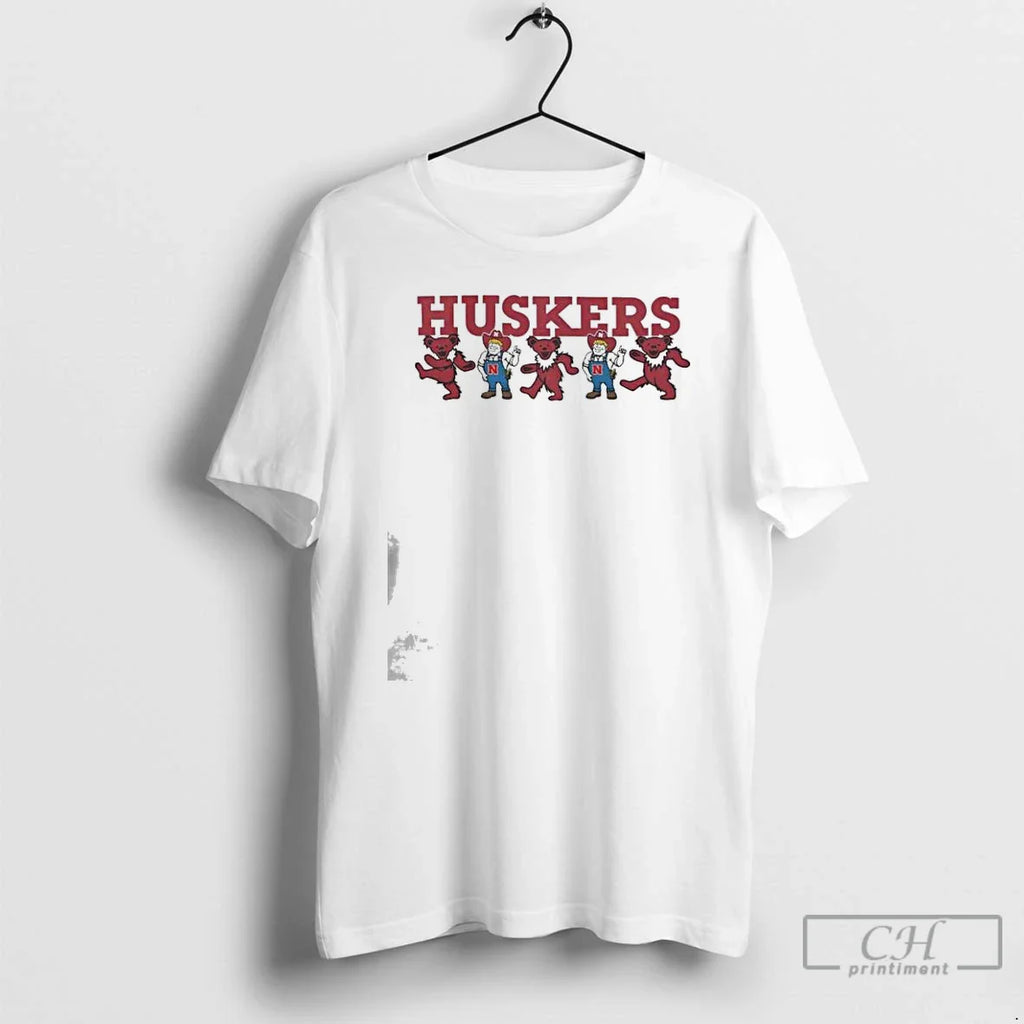 Classic Nebraska Huskers X Grateful Dead Mascot Bears 2025 T Shirts