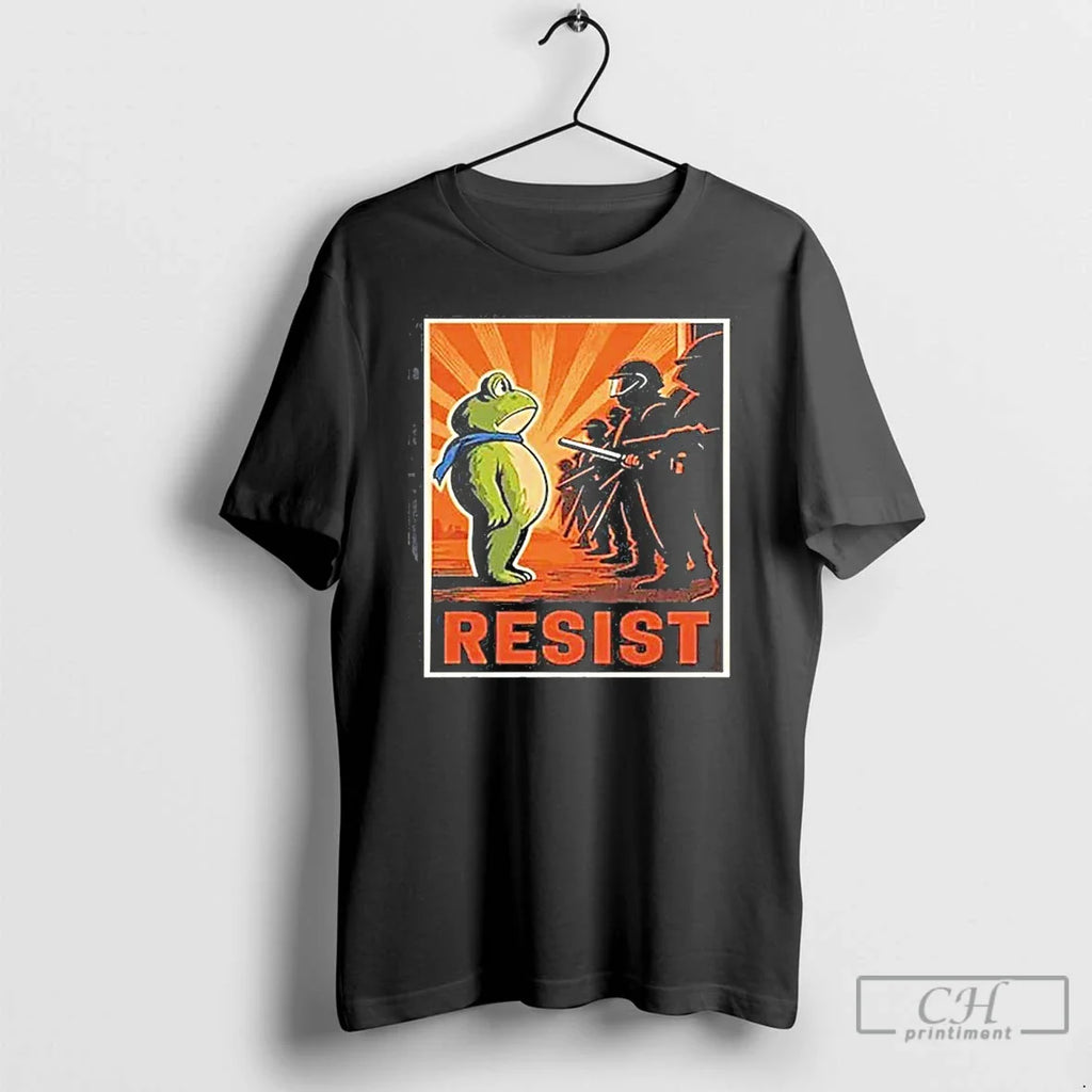 Classic Portland Frog Protest Resist Retro Sunset T Shirts