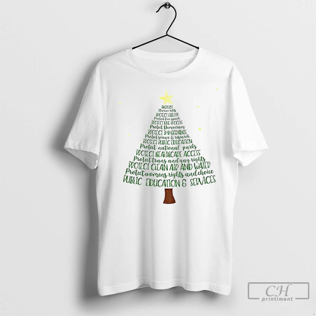 Classic Protect Democracy Christmas Tree Anti Trump Fascism