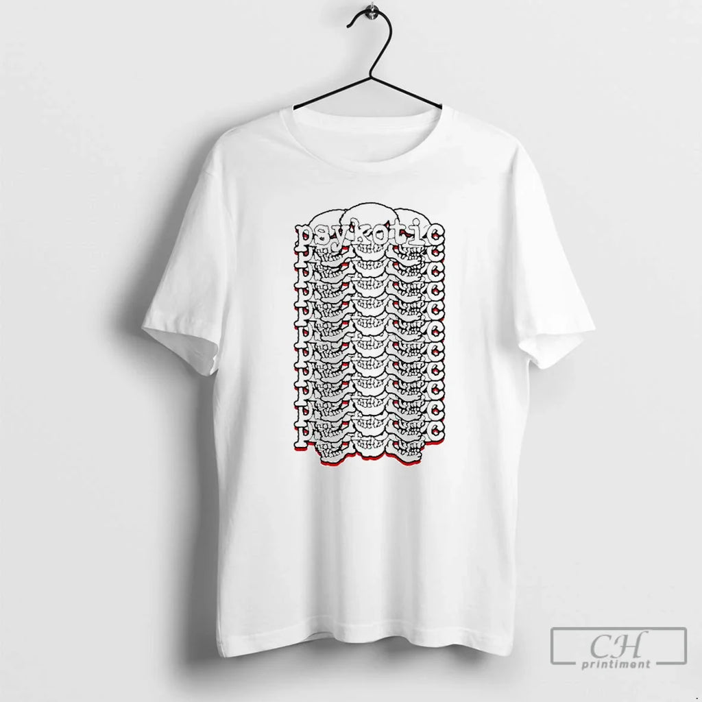 Classic Psykotic Skull Logo Ornaments T Shirts