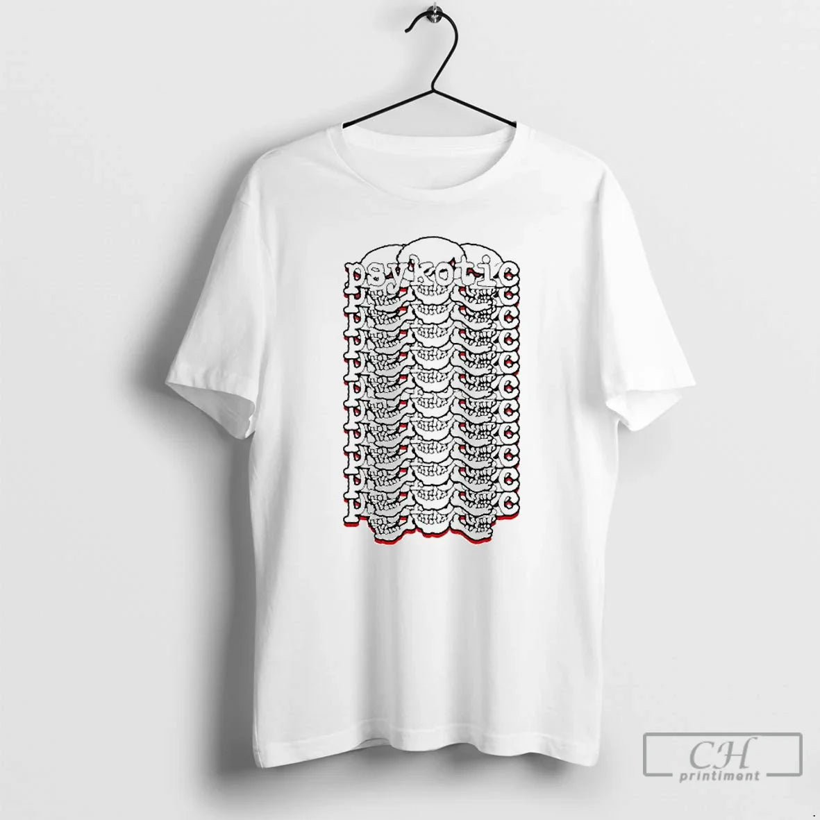 Classic Psykotic Skull Logo Ornaments T Shirts