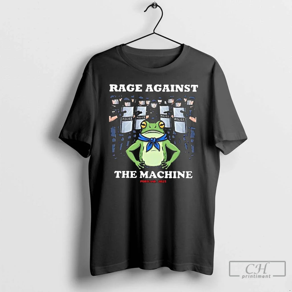 Classic Rage Against The Machine Frog Portland 2025 Protest Portland Frog Protest Long Sleve