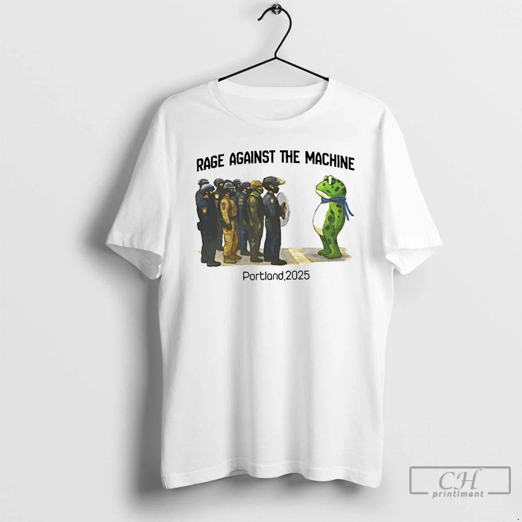 Classic Rage Against The Machine Portland 2025 Frog Art T Shirts