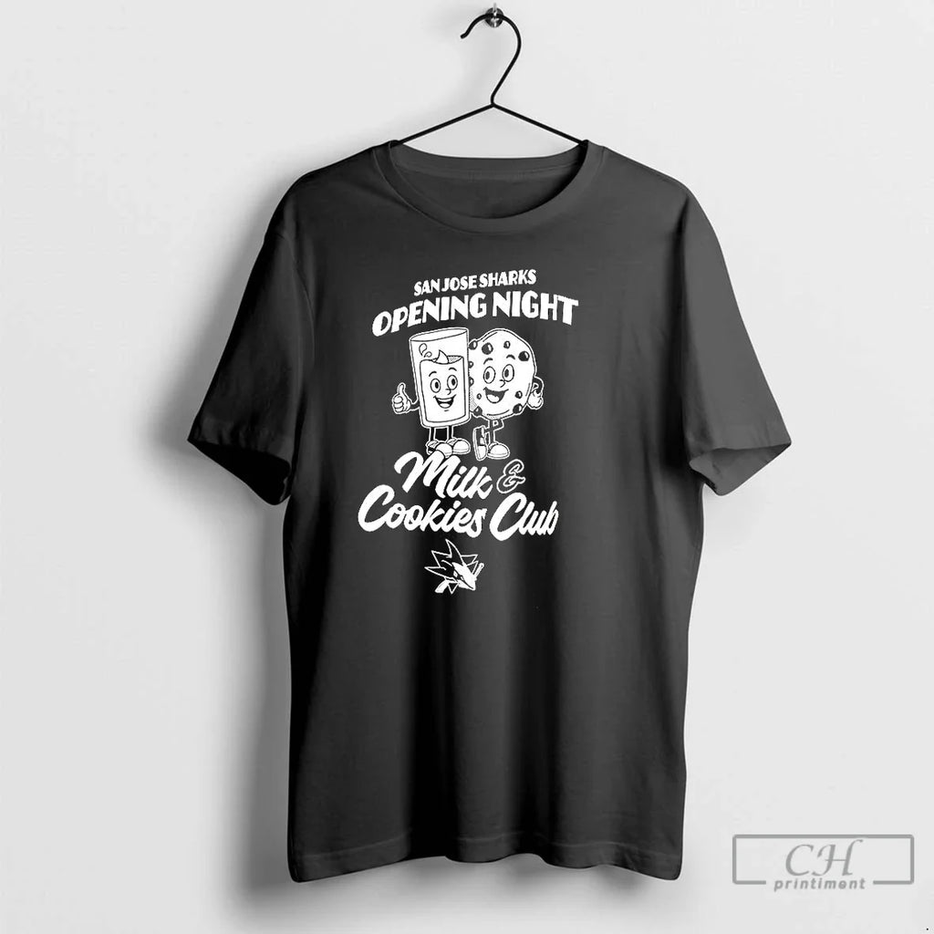 Classic San Jose Sharks Opening Night Milk And Cookies Club T Shirts