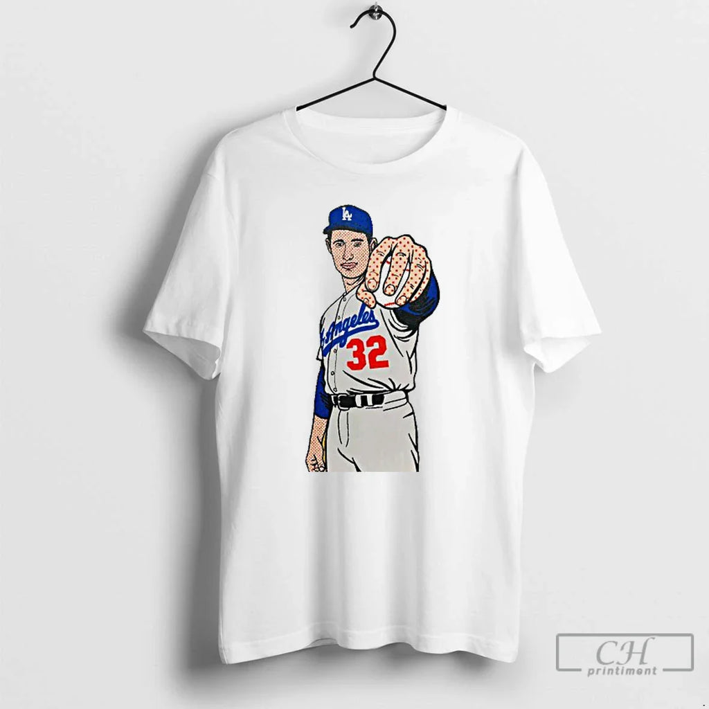 Classic Sandy Koufax Los Angeles Dodgers 2025 Graphic Mens White Tee T Shirts