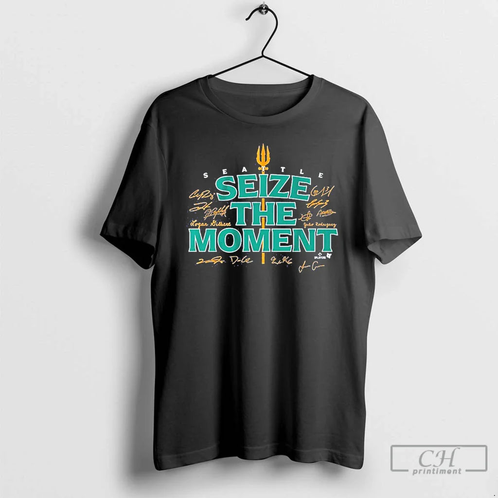 Classic Seattle Baseball Seize The Moment Signature T Shirts