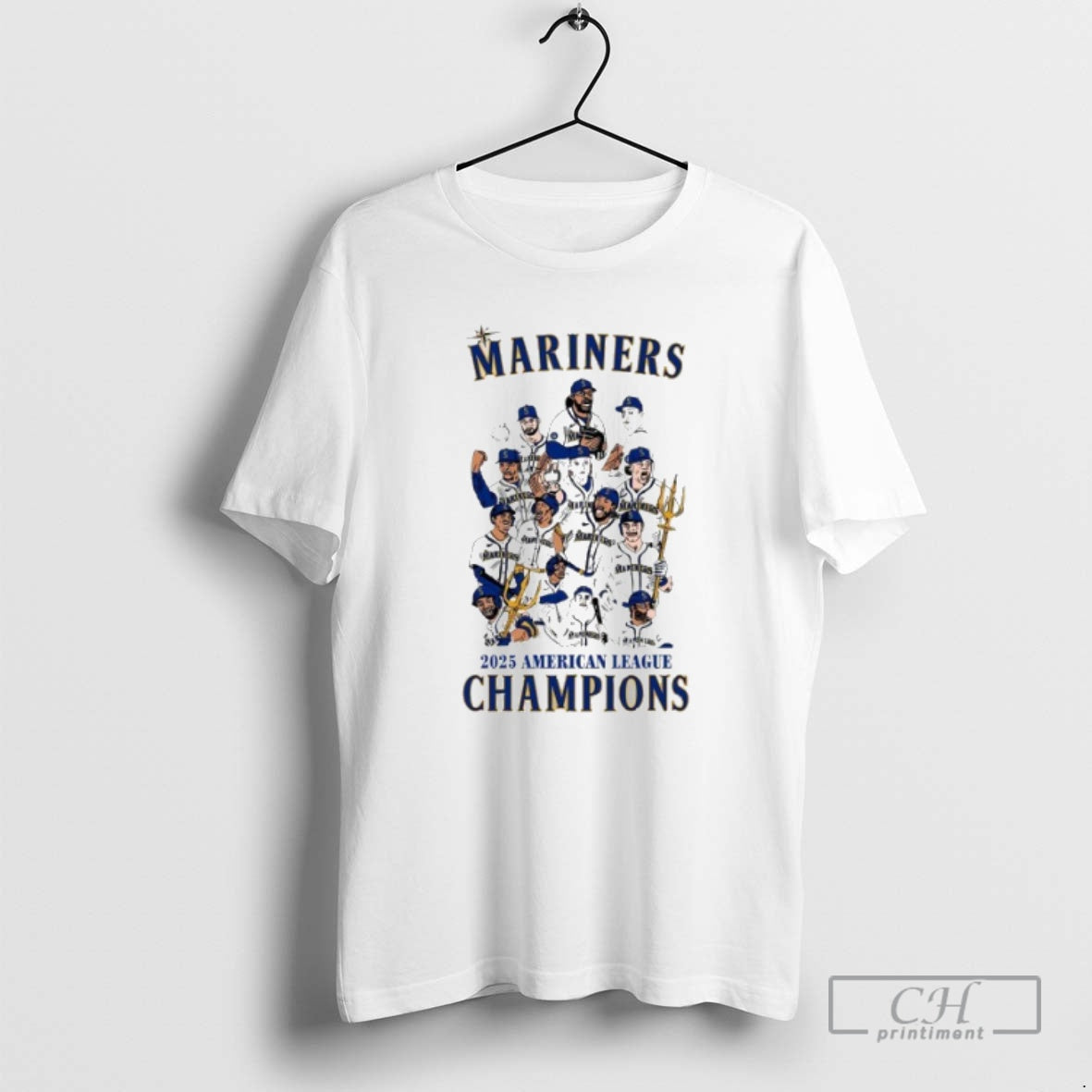 Classic Seattle Mariners 2025 American League Champions Caricature Shirt Sweater