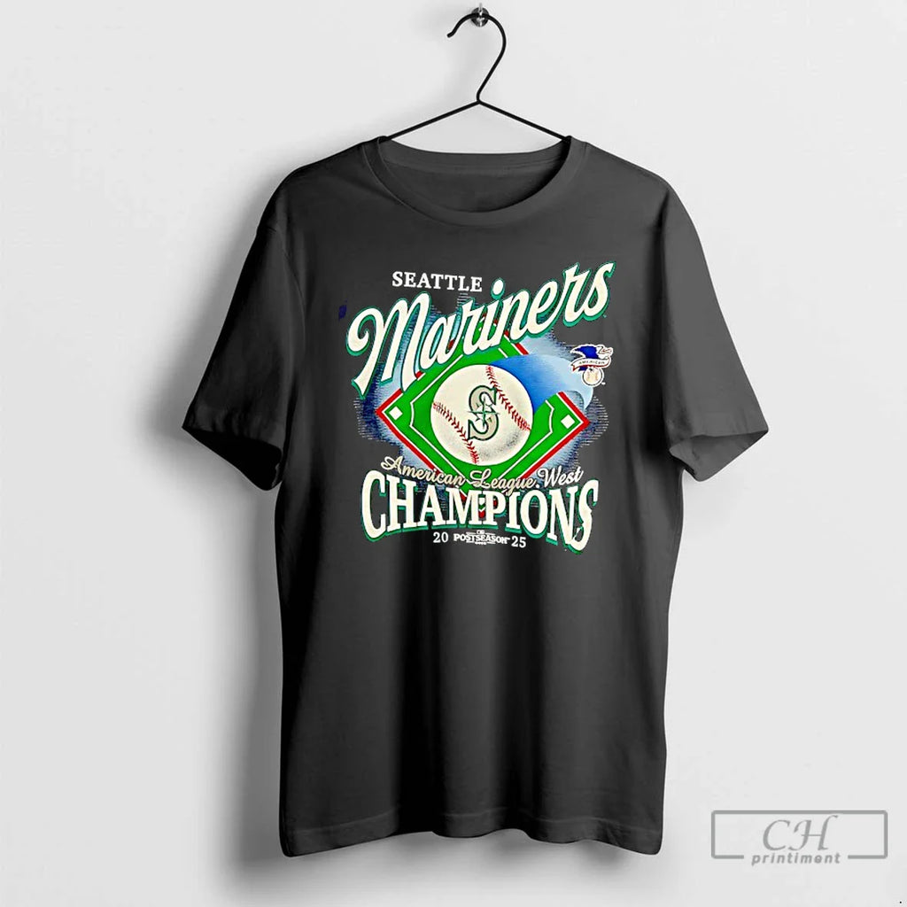 Classic Seattle Mariners America League West Division Champions 2025 T Shirts