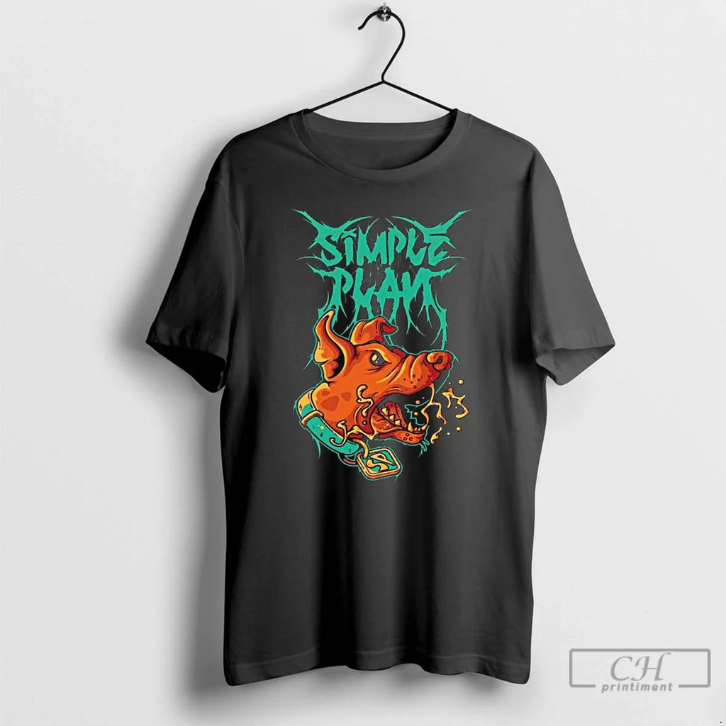 Classic Simple Plan 2025 Halloween Spooky Metal Logo Long Sleve T Shirts