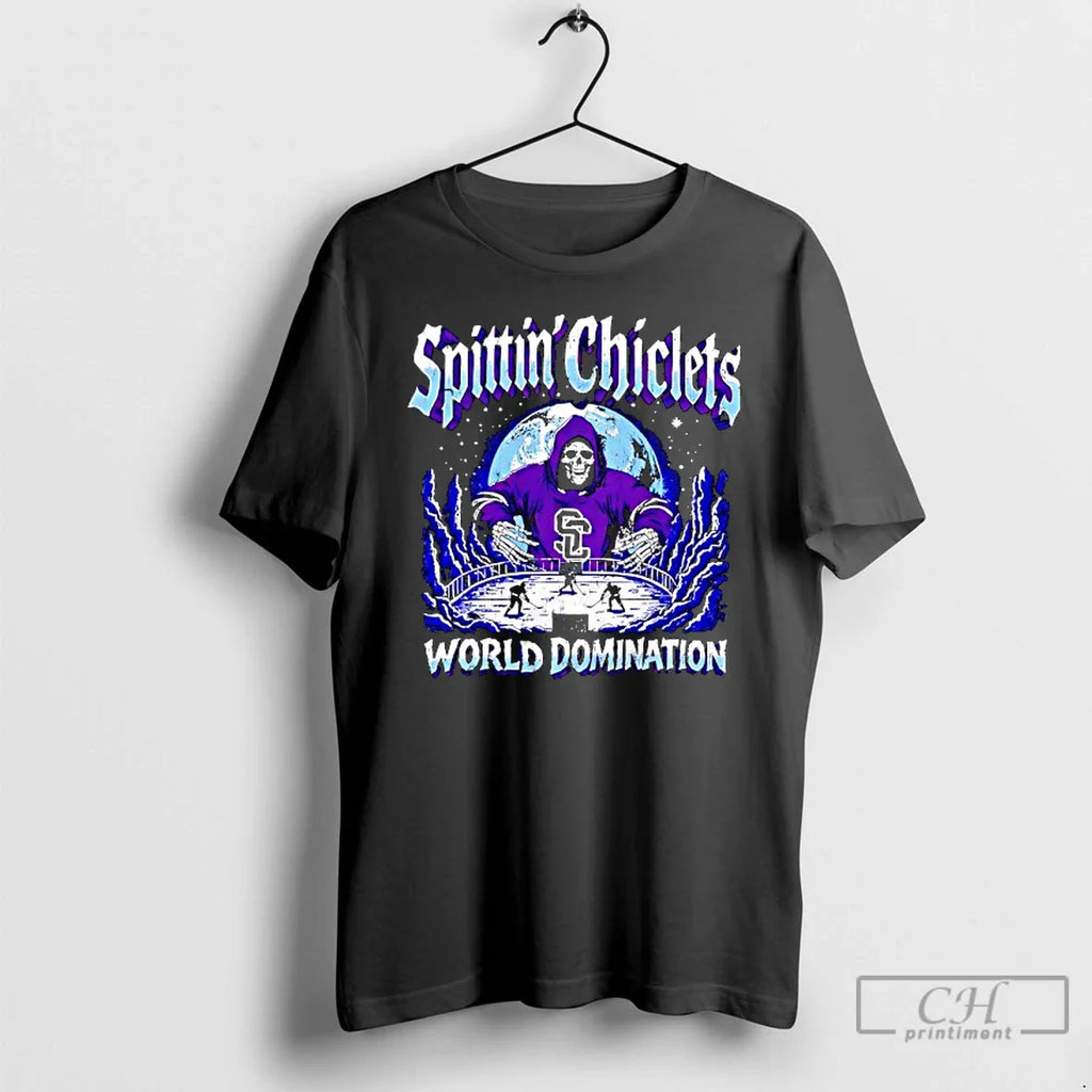 Classic Skeleton Spittin Chiclets World Domination T Shirts