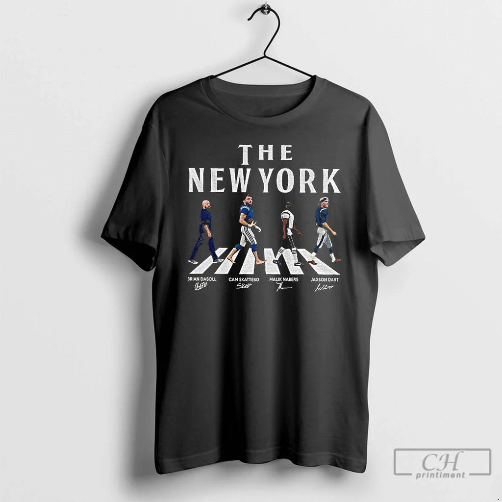 Classic The New York Walking Road Signatures Football Jaxson Dart Malik Nabers Cam Skattebo