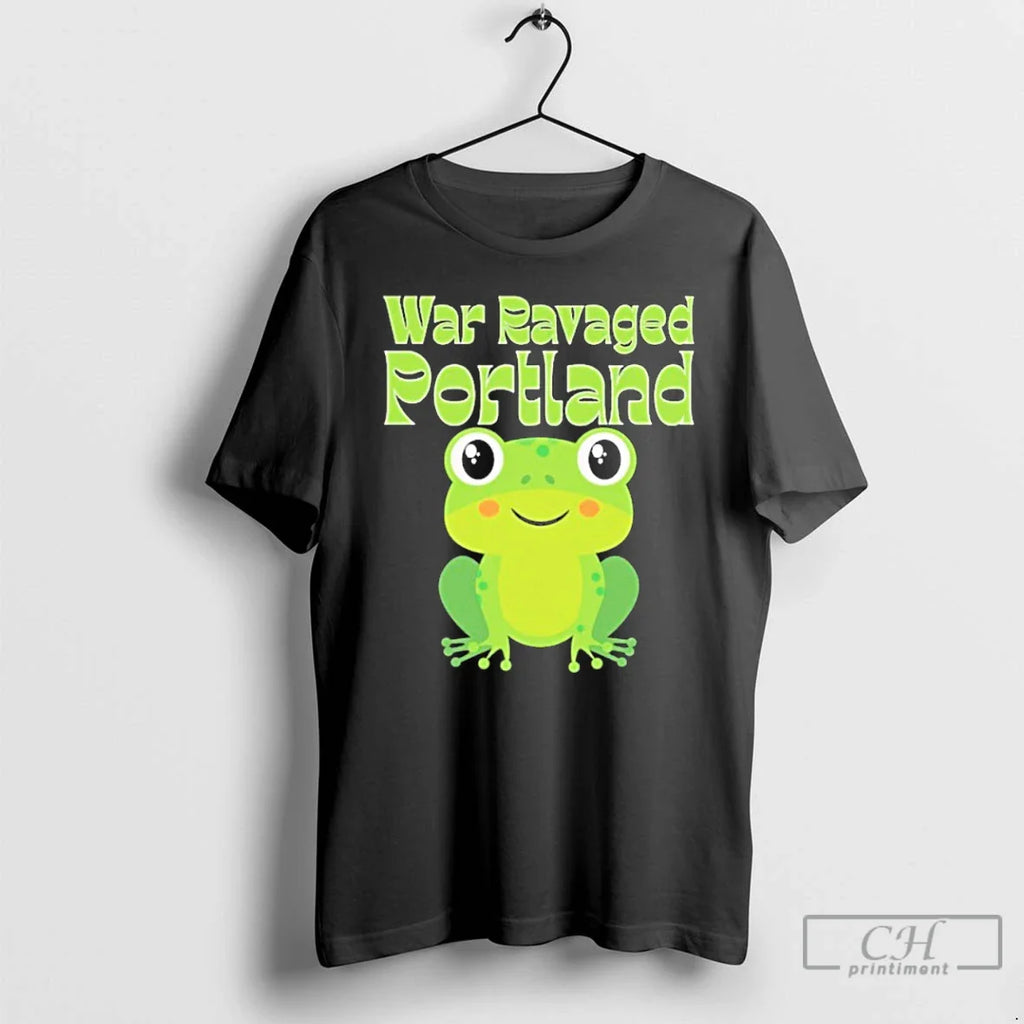 Classic War Ravaged Portland Frog Protest T Shirts