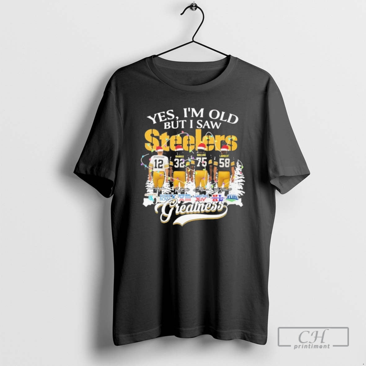 Classic Yes Im Old But I Saw Steelers Christmas Greatness Signatures Shirt Sweater