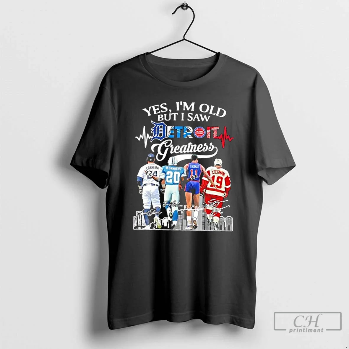 Classic Yes Im Old But I Saw Greatness Detroit Sports Legends Skyline T Shirts
