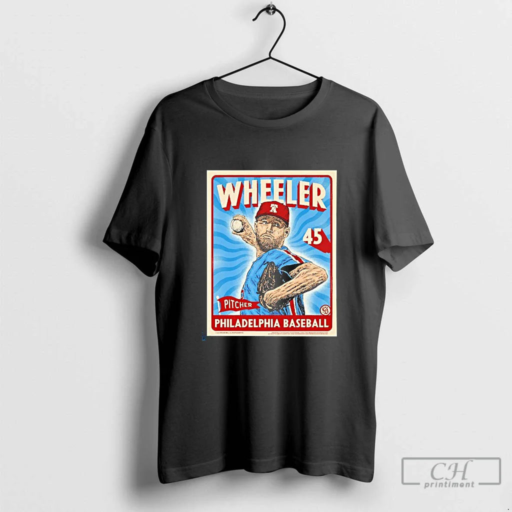 Classic Zack Wheeler Pitcher Philadelphia Phillies No 45 Blackshirt T Shirts
