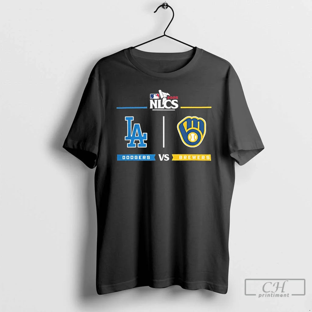 Classic Los Angeles Dodgers Vs Milwaukee Brewers 2025 Nlcs Baseball Playoffs Series Matchup T Shirts