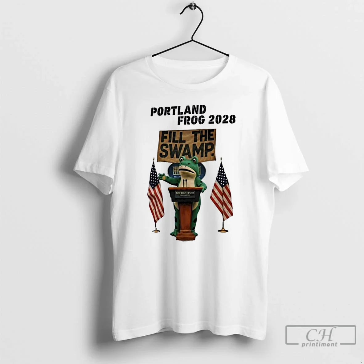 Classic Portland Frog 2028 Fill The Swamp T Shirts