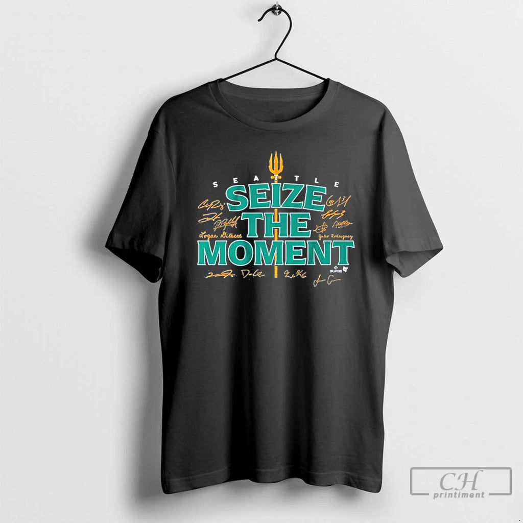 Classic Seattle Mariners Baseball Seize The Moment Signature T Shirts