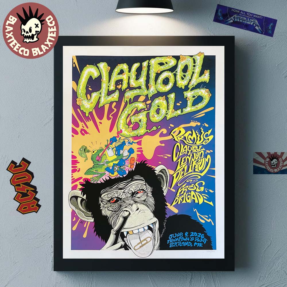 Claypool Gold Primus Claypool Lennon Delirium And Frog Brigade Portland Maine 2026 Event Poster At Thompson’s Point On June 9 2026 Decor Poster Canvas