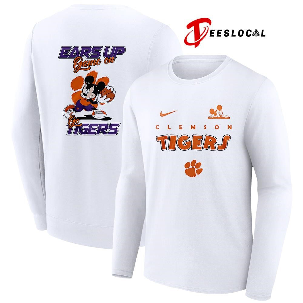 Clemson Tigers x Mickey Mouse ears up game on shirt