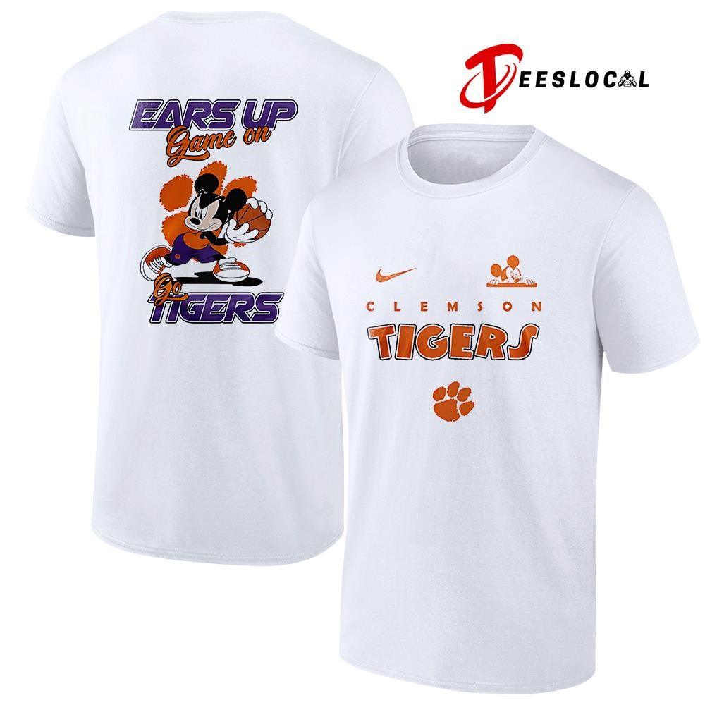 Clemson Tigers x Mickey Mouse ears up game on shirt