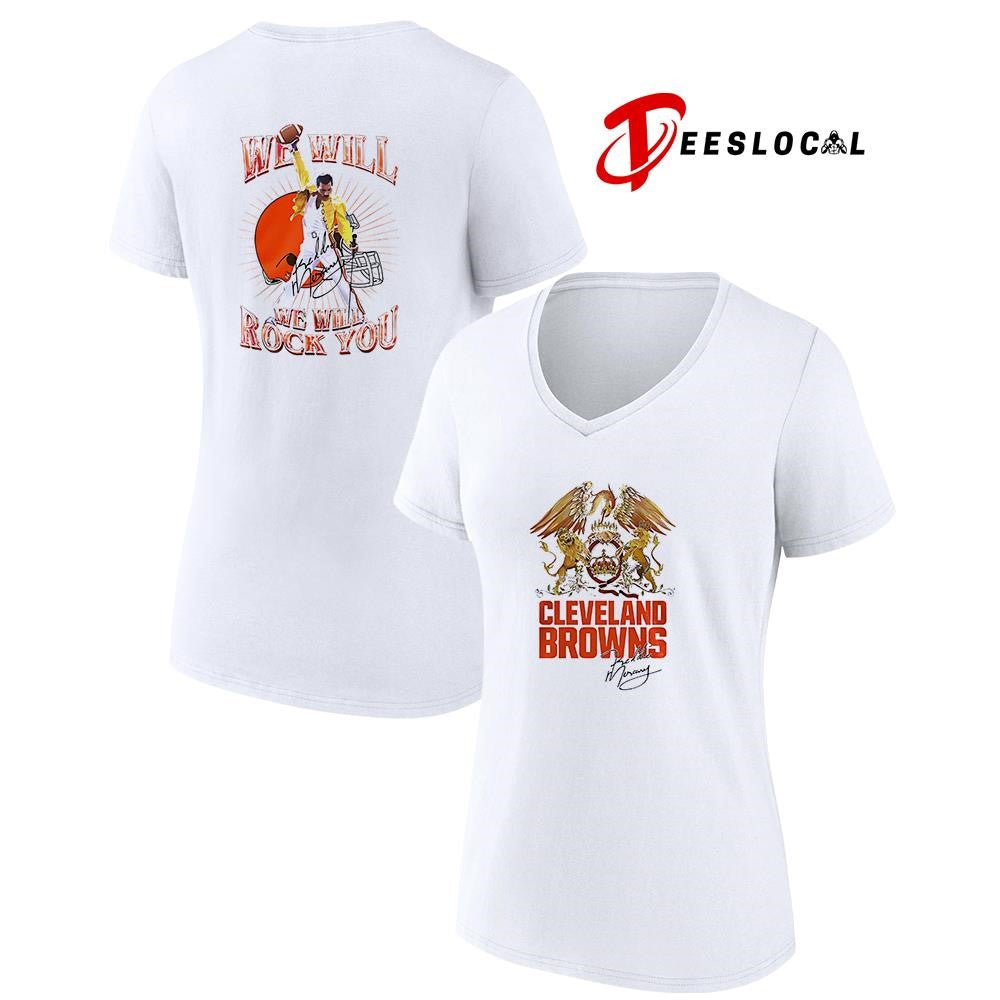 Cleveland Browns x Queens we will we will rock you graphic shirt