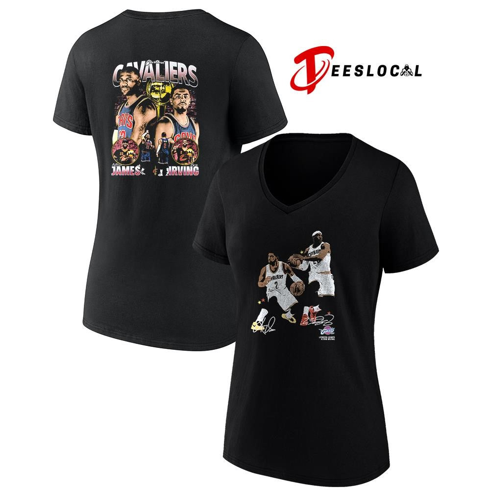 Cleveland Cavaliers LeBron James x Kyrie Irving old school vintage signature shirt