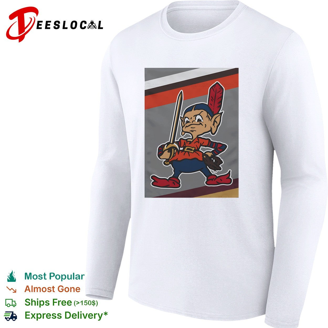 Cleveland Guardians sword warrior mascot vintage cartoon art shirt