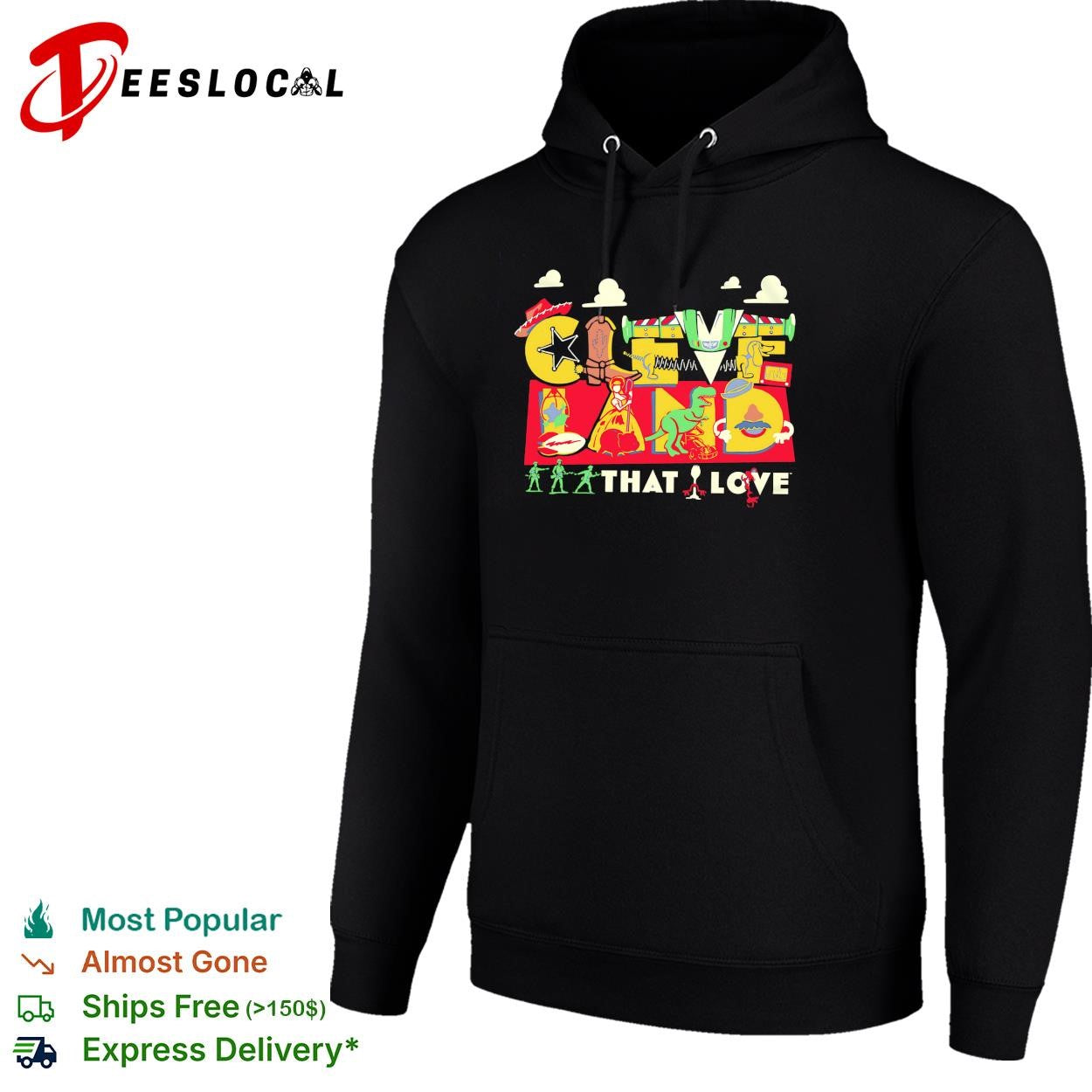 Cleveland That I Love Toy Story characters animated icon letters shirt
