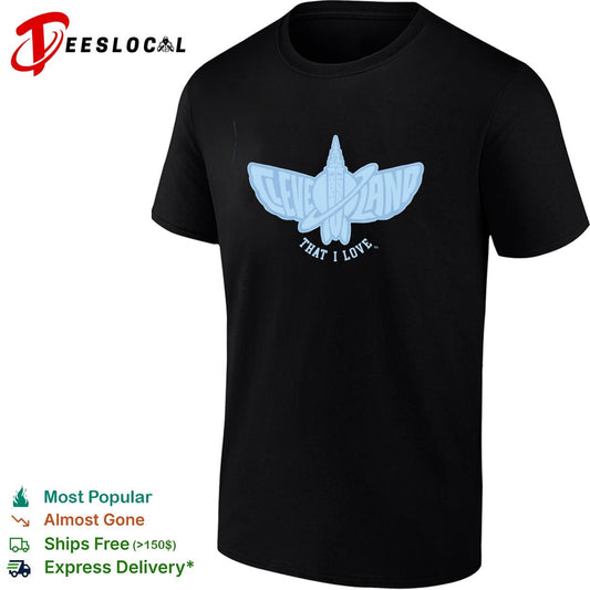 Cleveland That I Love city skyline moth butterfly logo shirt