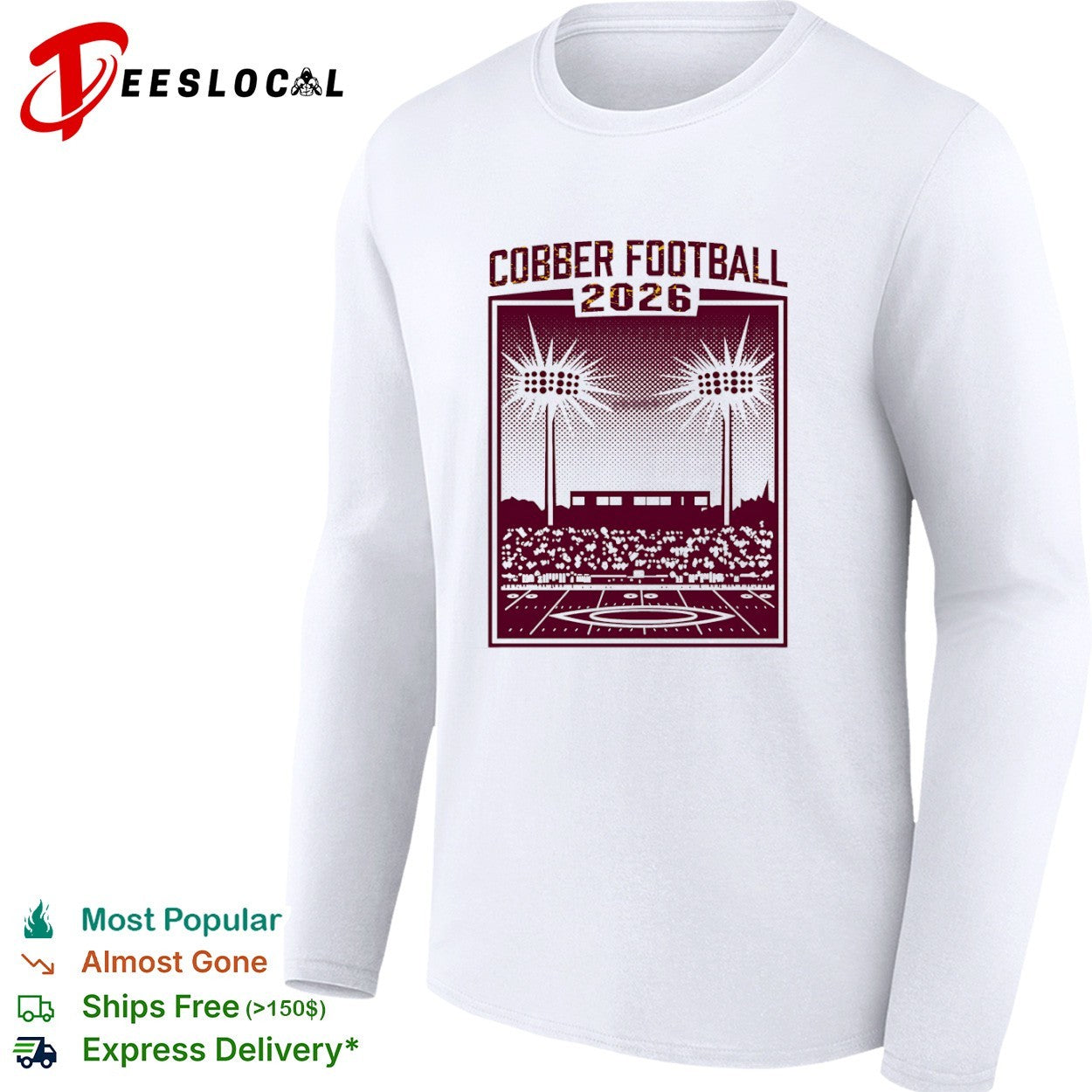 Cobber Football 2026 stadium lights game day crowd shirt