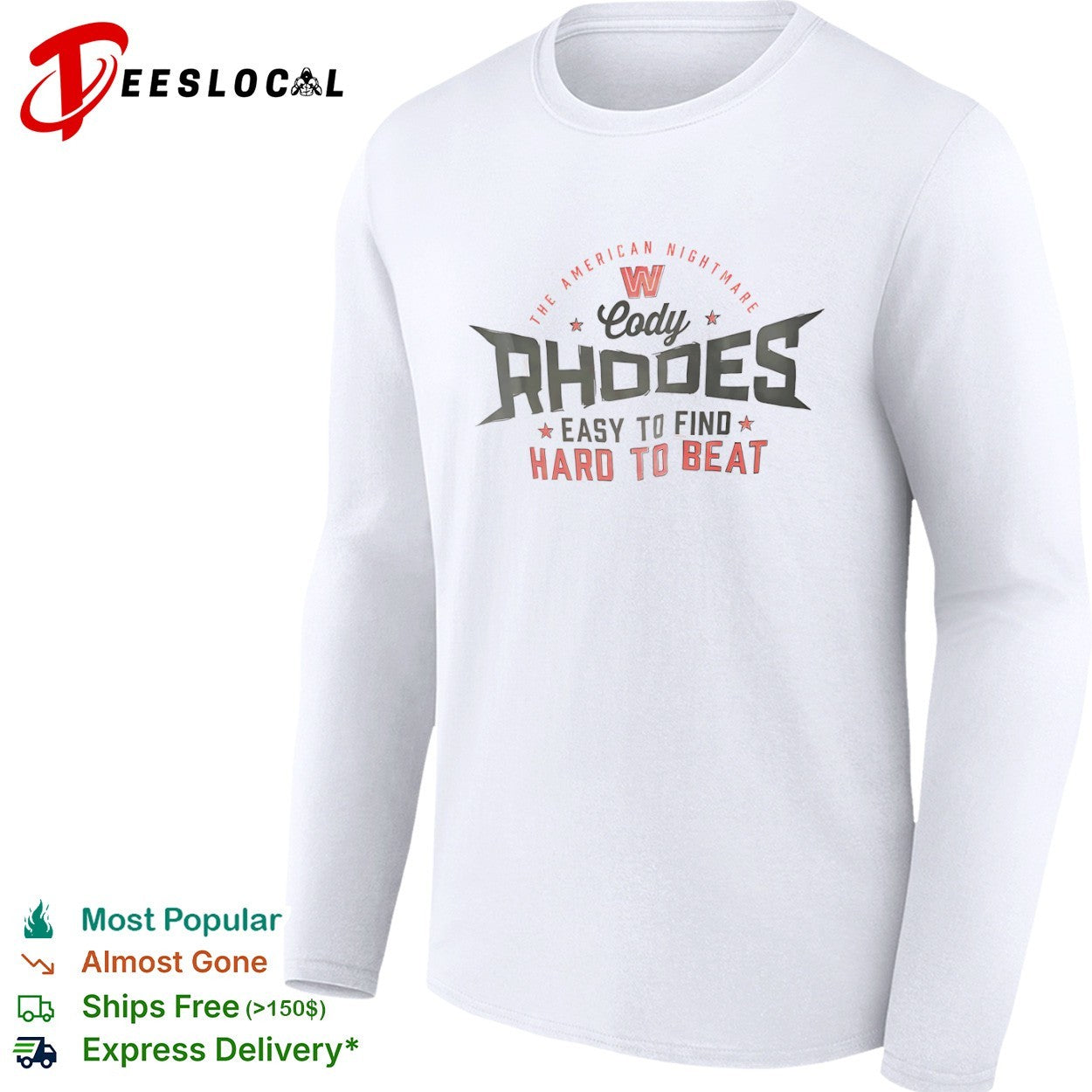 Cody Rhodes The American Nightmare Easy to Find Hard to Beat WWE wrestling shirt