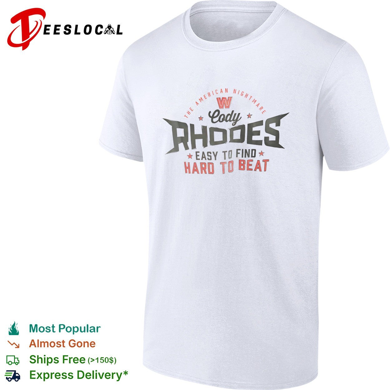 Cody Rhodes The American Nightmare Easy to Find Hard to Beat WWE wrestling shirt