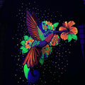 Colibri Flor Cotton Black T-Shirts