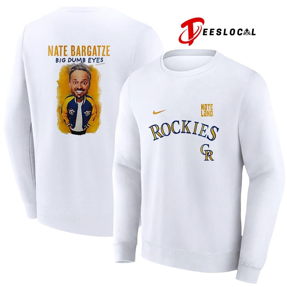 Colorado Rockies x Nate Bargatze Big Dumb Eyes world tour caricature graphic shirt