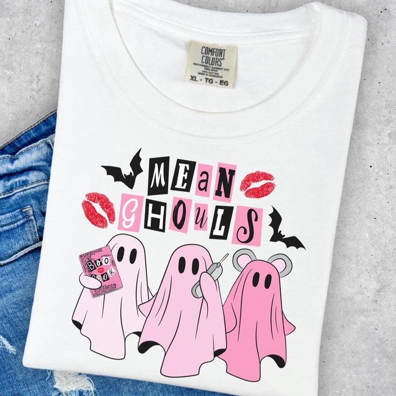 Comfort Colors Mean Ghouls Short Sleeve Casual Cotton T-Shirts