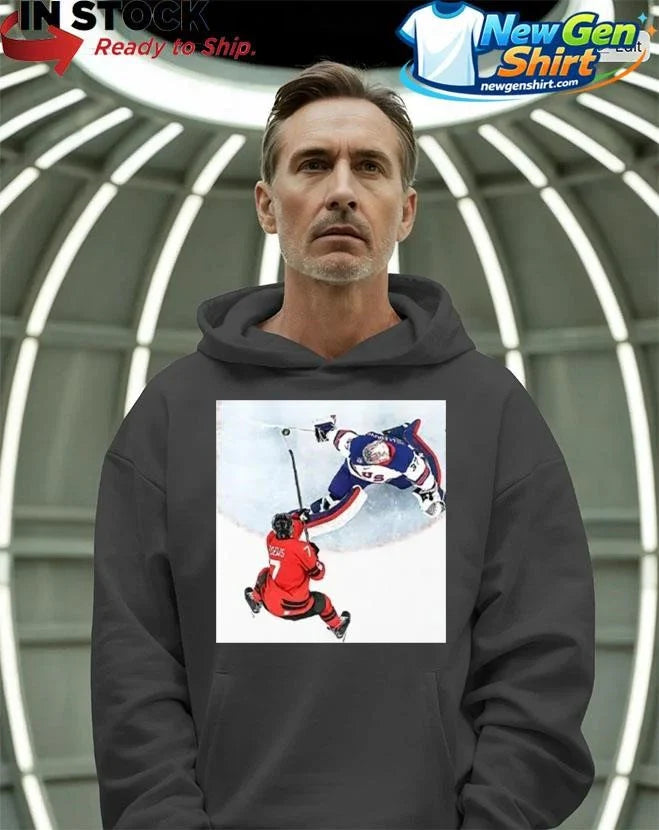 Connor Hellebuyck Goalie Save USA Gold Shirt