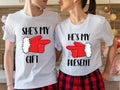 Couples Party Shirt She'S My Shirt He'S My Present Husband Wife Short Sleeve Funny Matching Boyfriend Girlfriend Shirt T-Shirts
