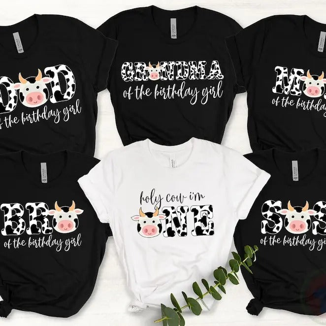 Cow Family Shirt Holy Cow I Am One Shirt Cow Matching Shirt Farm Shirts T-Shirts